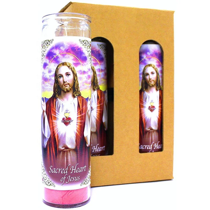 Высокие молитвенные свечи в форме столба стеклянной банке контейнер для религиозных памятных праздничных украшений вигил и чрезвычайных ситуаций