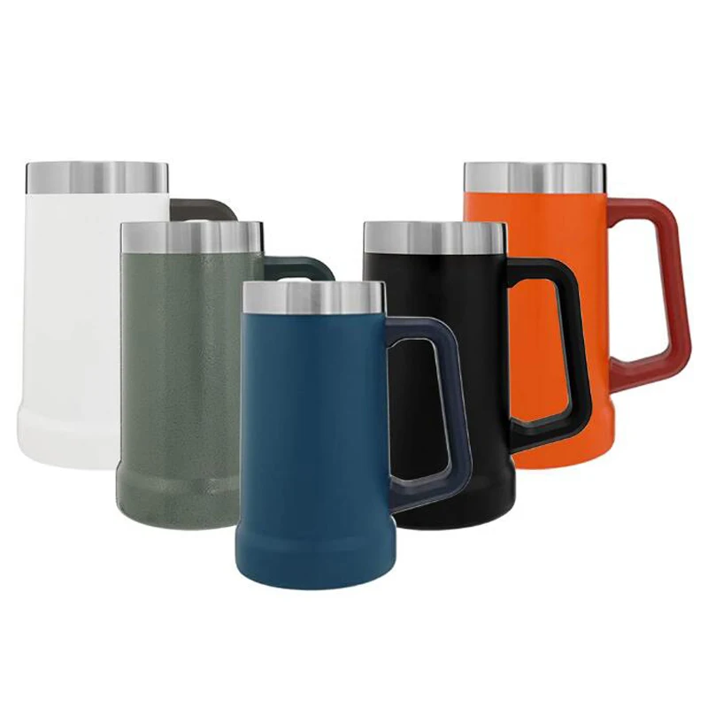Stainless Steel Beer Mug 24oz Insulation Vacuum Coffee Mug Big Grip Beer Stein Cup Double Wall Water Tumbler