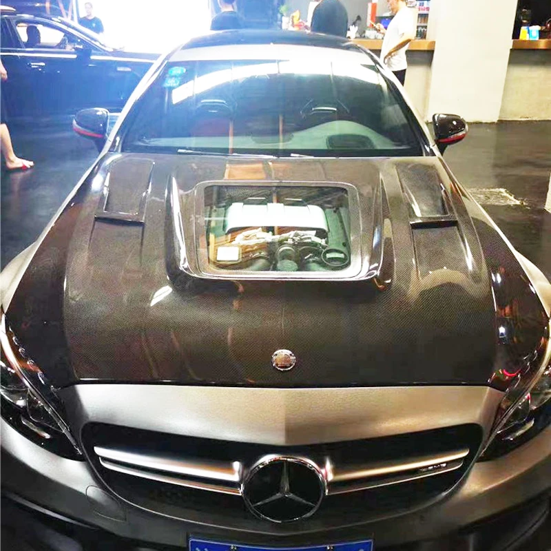 W205 капот из углеродного волокна C180 C200 для Mercedes Benz 2015-2018 Класс C