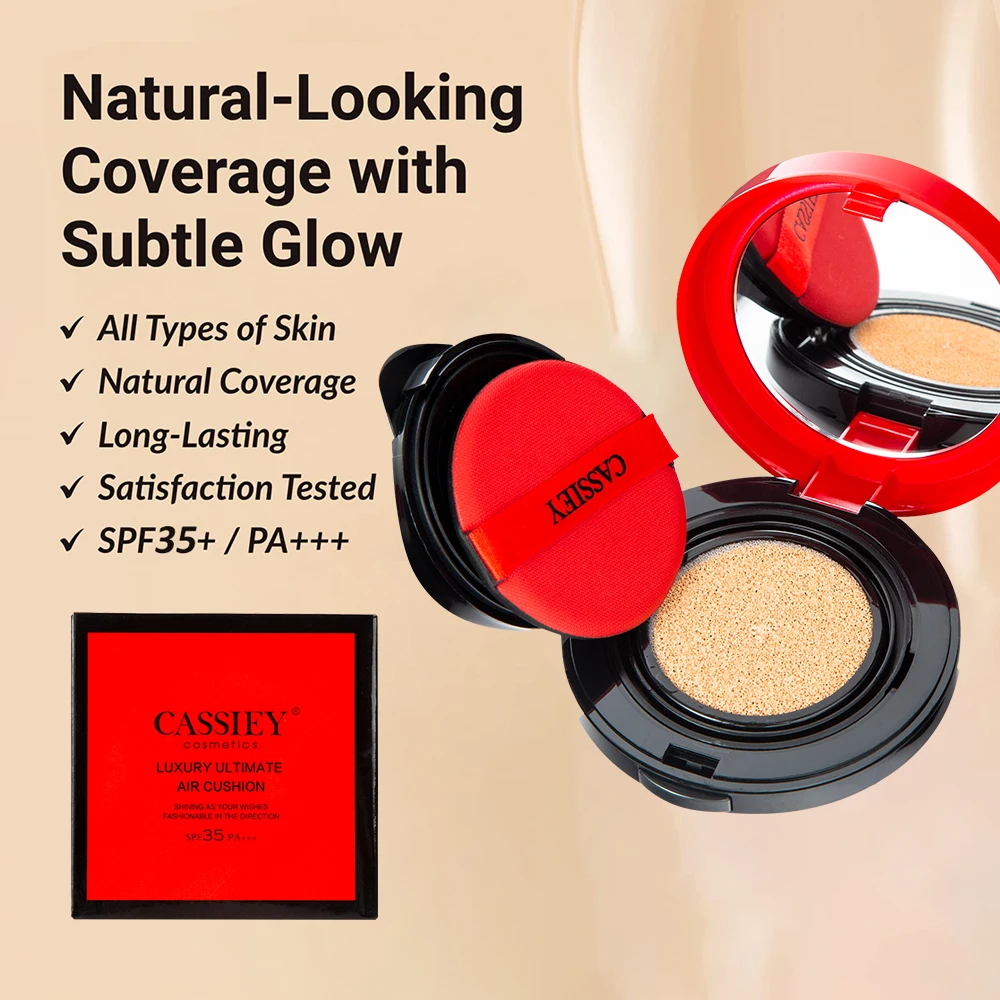 OEM Factory Supply Korean Cosmetics Makeup Air Cushion Sunscreen SPF35 Moisturizing Long Lasting Foundation BB&CC Cream