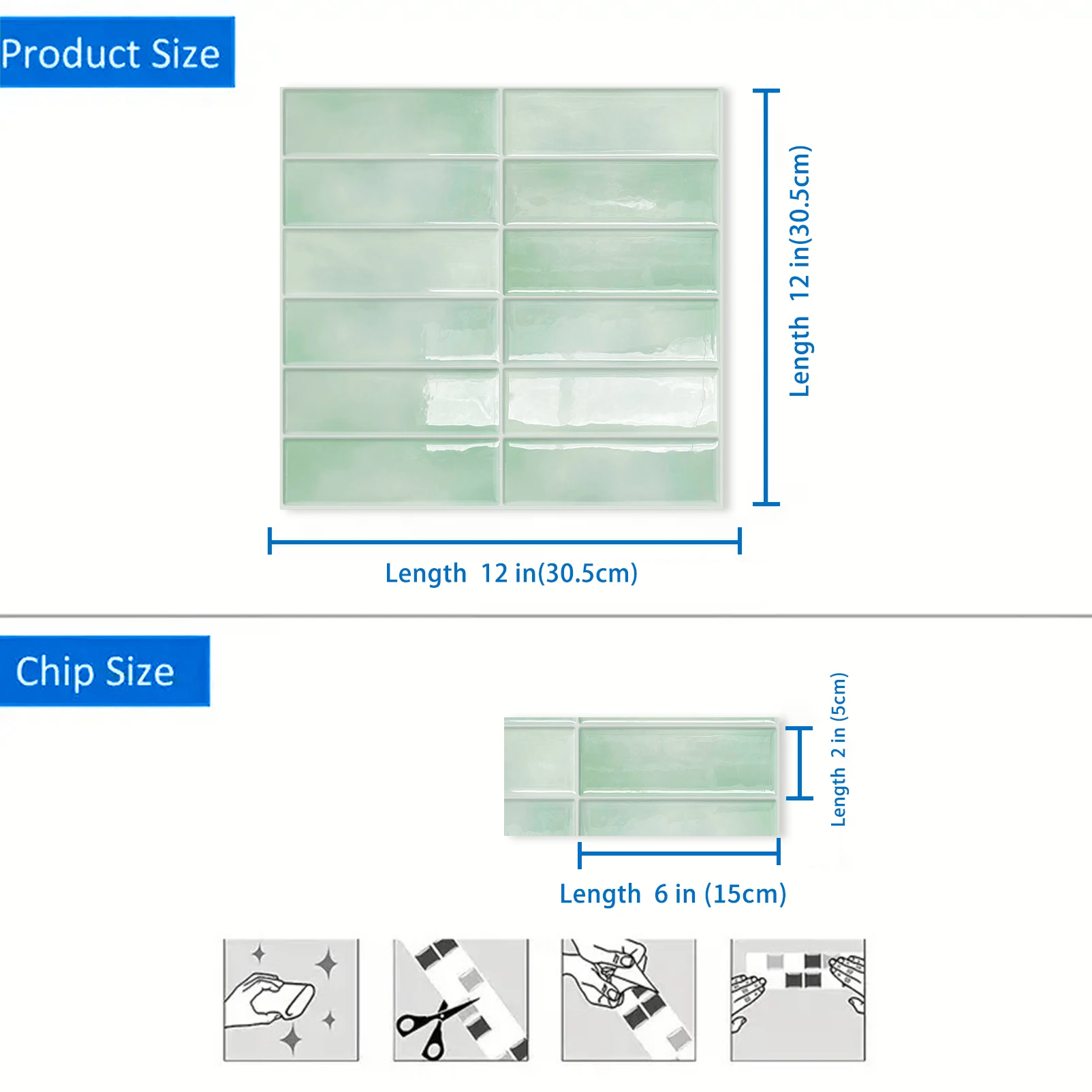 Home decoration  Green Wallpaper 3d Tiles Subway self adhesive Wall Tiles living room Kitchen Bathroom  Backsplash