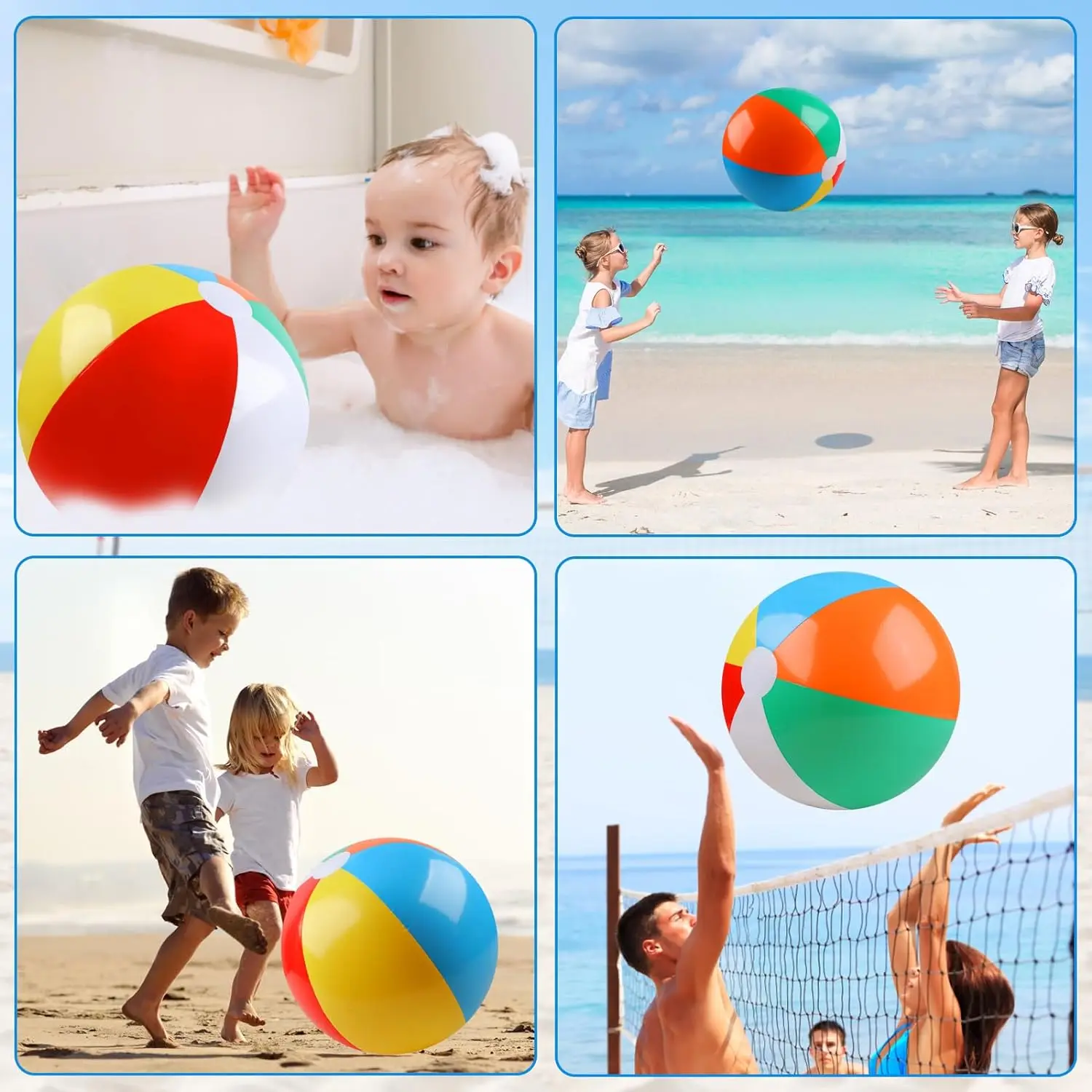Hot Selling Inflatable Beach Balls, Large Rainbow Beach Balls for Pool Parties, Kids and Adults Summer Pool Party Toys