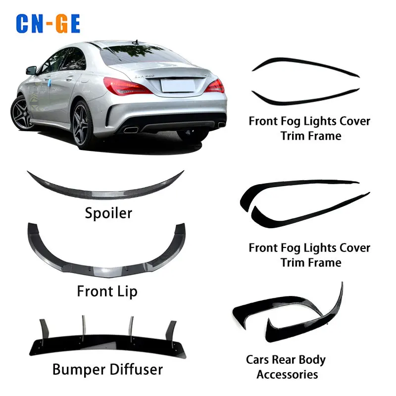 W117 Exterior Accessories Include Front Lip front Fog Lights Bumper Diffuser Spoiler For Mercedes Benz CLA C117 W117 13-18