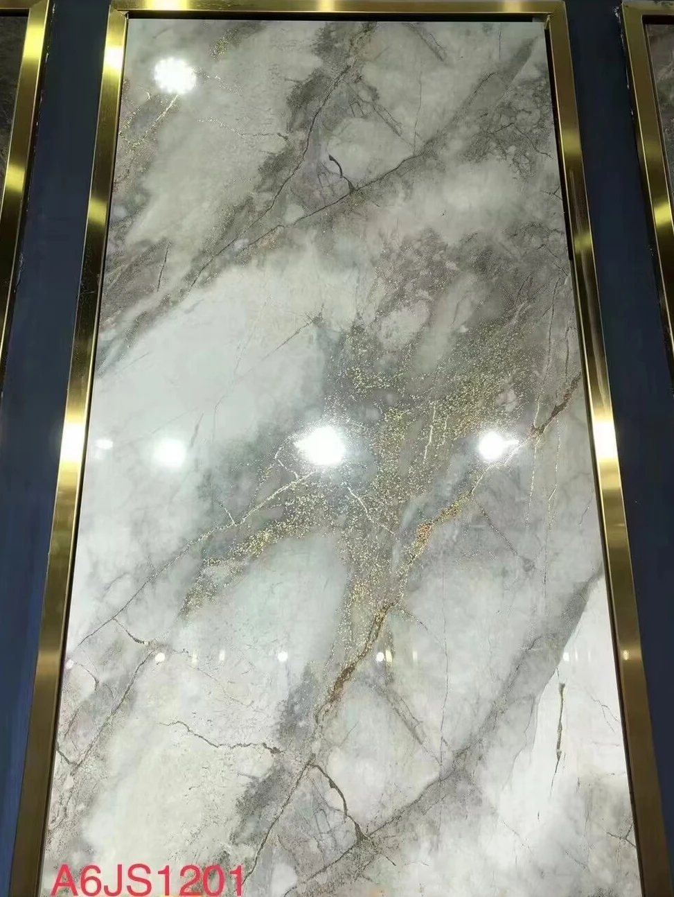 Wholesale price Factory High Gloss Lixury Gold Marble Look Porcelain Floor Tiles Polished Glazed Tile 600x1200