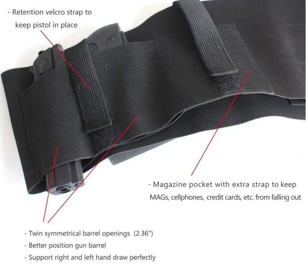 
Custom Military Tactical Concealed Hand Gun Carry Belly Gun Holster Waist Band 