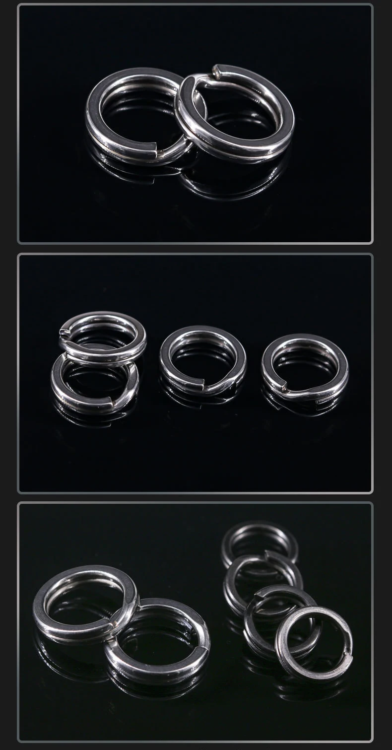 High Quality Stainless Steel Split Ring For Fishing Durable Flat Split Ring Multi Sizes 1000pcs Split Ring Tool