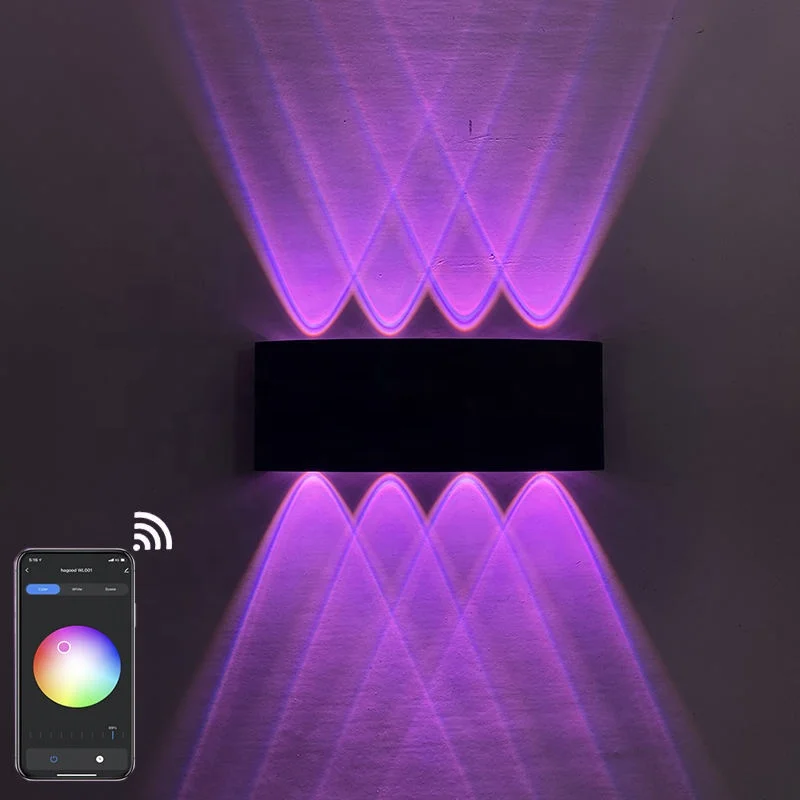 Wifi IP65 Waterproof RGB Voice Adjustable Outdoor Garden Smart Wall Lamp Tuya APP System Led Smart Outdoor Lights