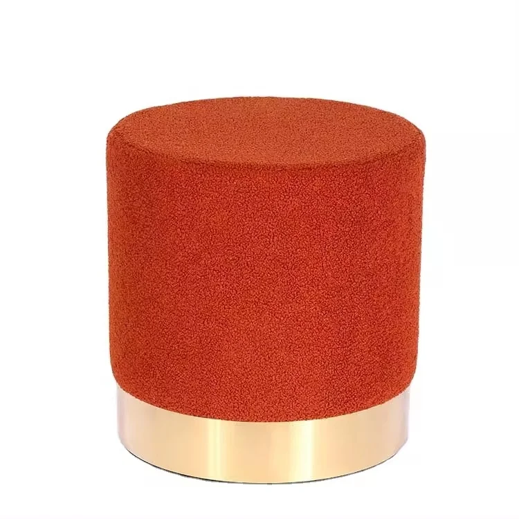 red green yellow velvet round seating metal legs footrest stool for living room stools and footstools storage