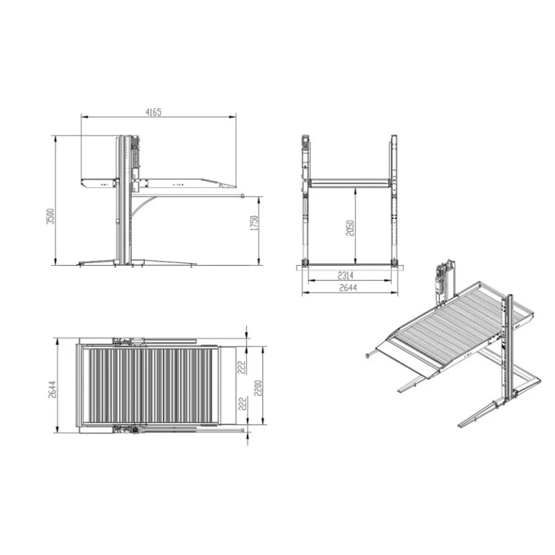 UE-8000P High quality two post hydraulic car parking lift system workshop tools double level car lift CE approved