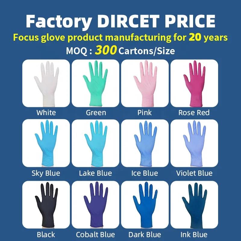 Wholesale Examination Tattoo Automobile Working Cleaning Food Grade Touch Screen Disposable White Nitrile Gloves Powder Free