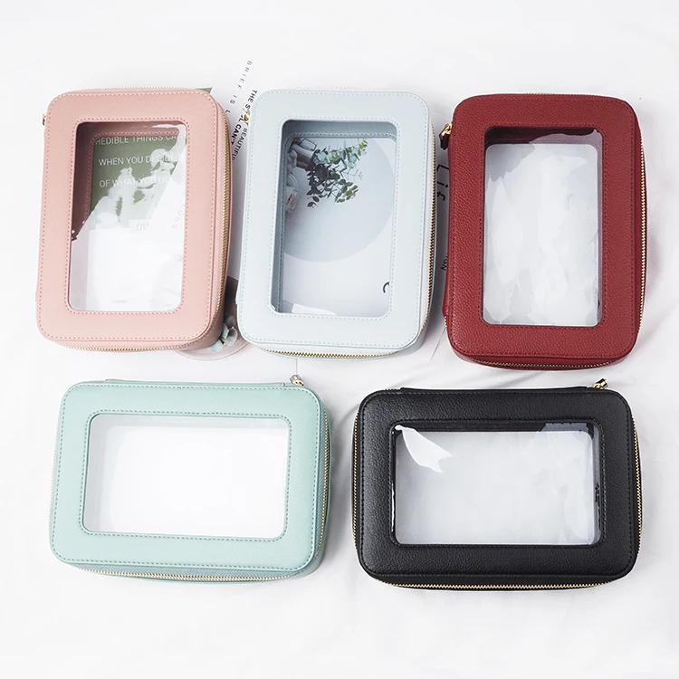 Travel Transparent Waterproof Beach Zipper Cosmetic Bag Pouch Clear PVC Leather Toiletry Bag