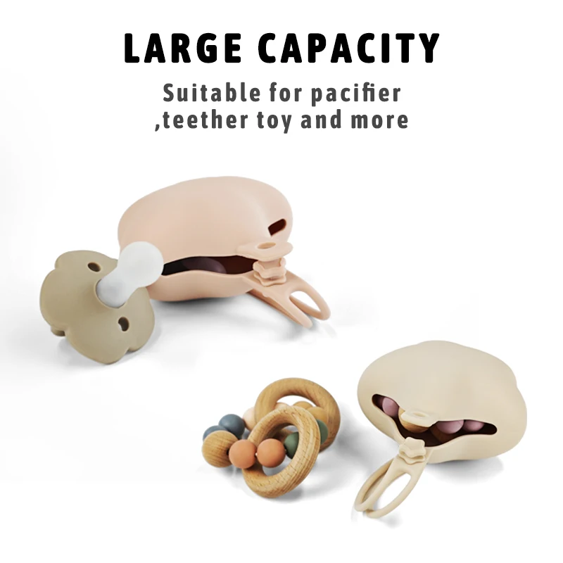 Durable Washable Multiple Pacifiers Holder Large Capacity Silicone Pacifier Holder