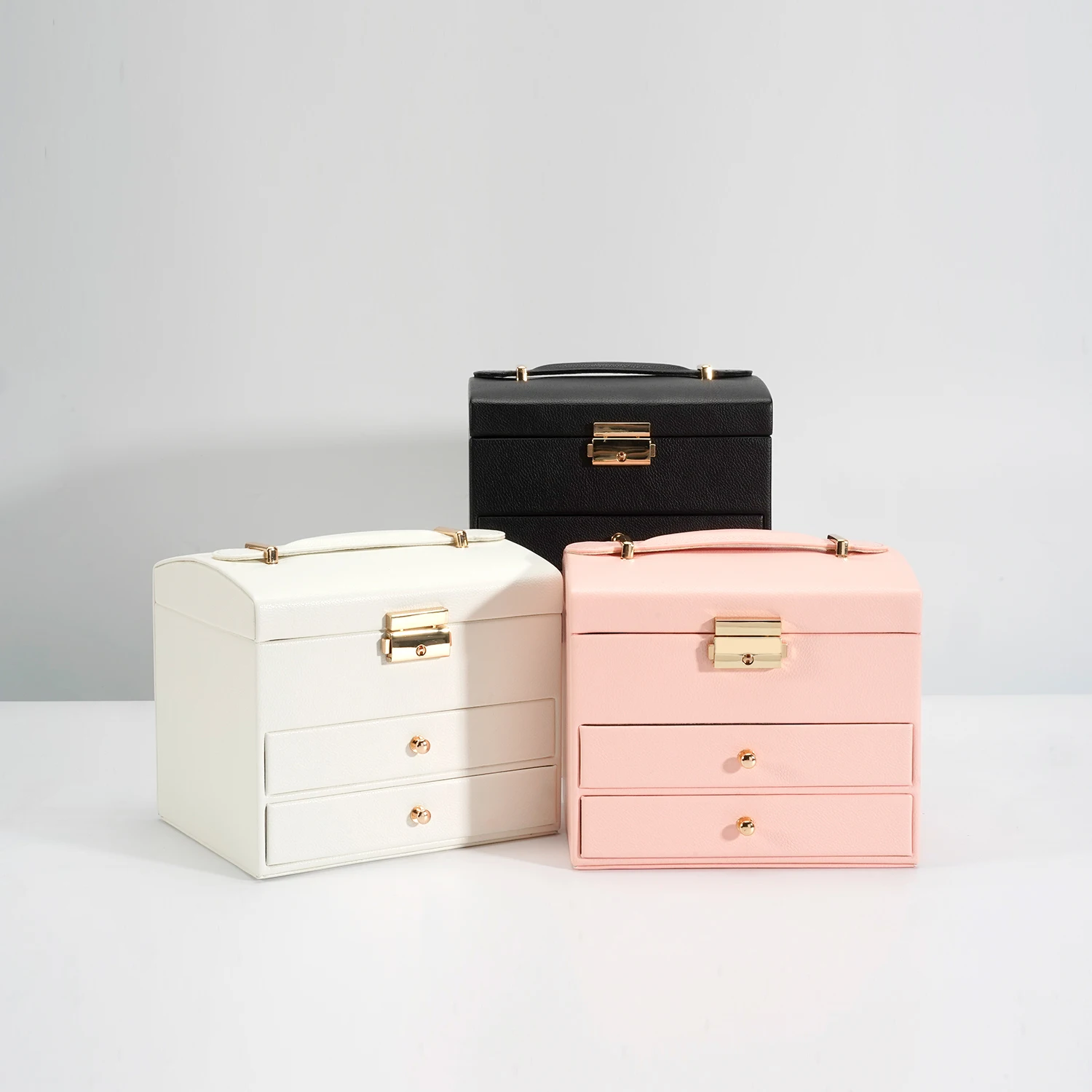 Custom gift jewelry bead travel case and leather accessories organizer storage box container for ring earring necklace display