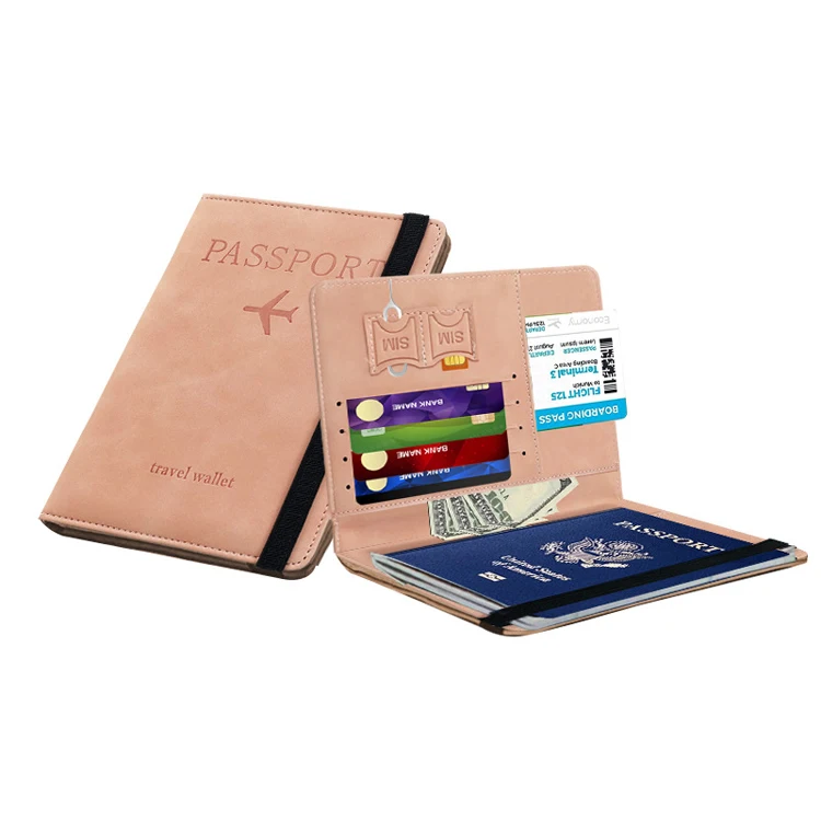 Wholesale Blanks Sublimation Travel Rfid Passport Cover Custom Logo Design Printed Pu Leather Business Card Passport Holder