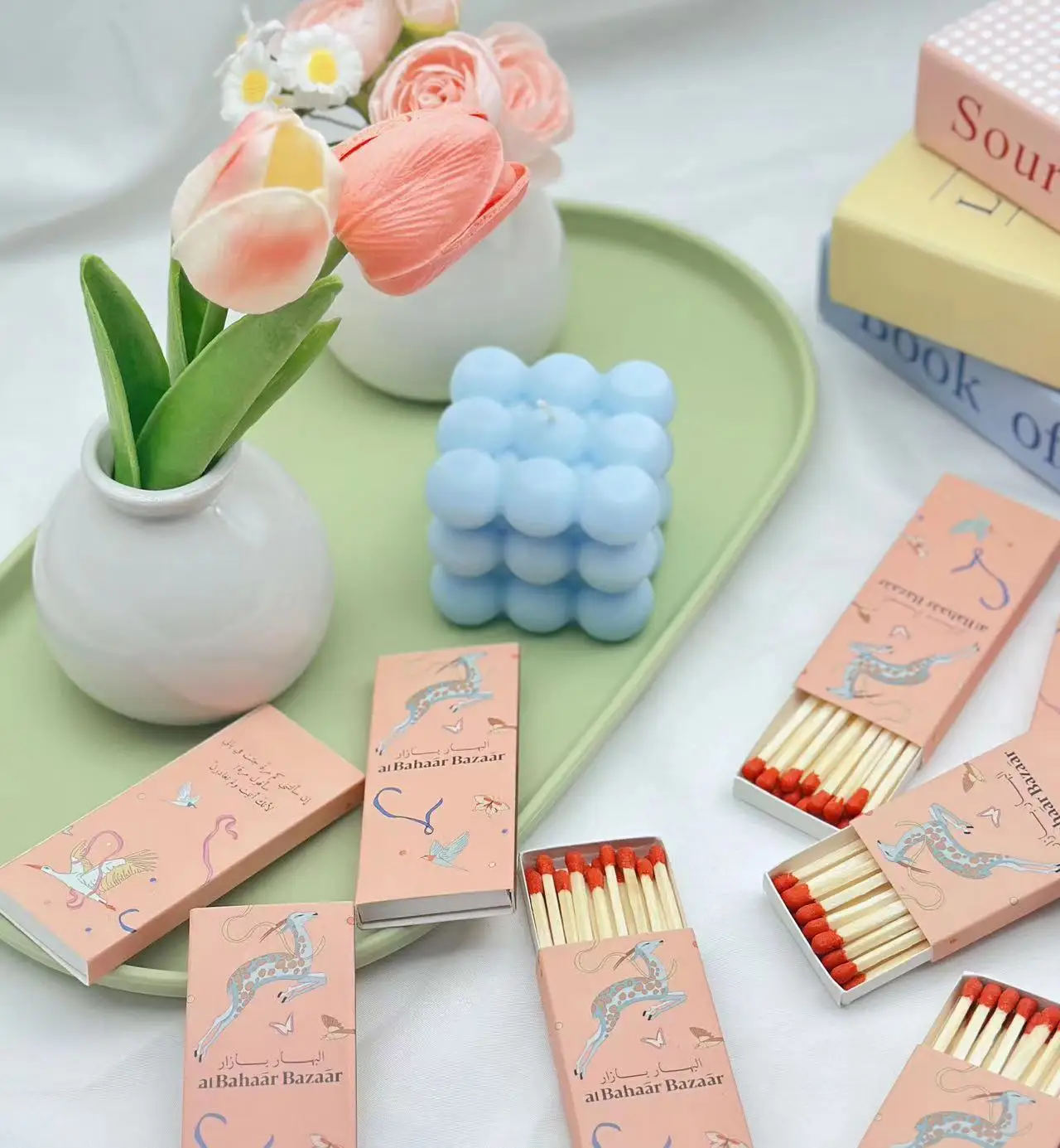 Colorful Logo Safety Wooden Matchsticks Custom Logo Boxed matches Hotel Colorful Bulk Deluxe Candle Matches Pink Box Matches