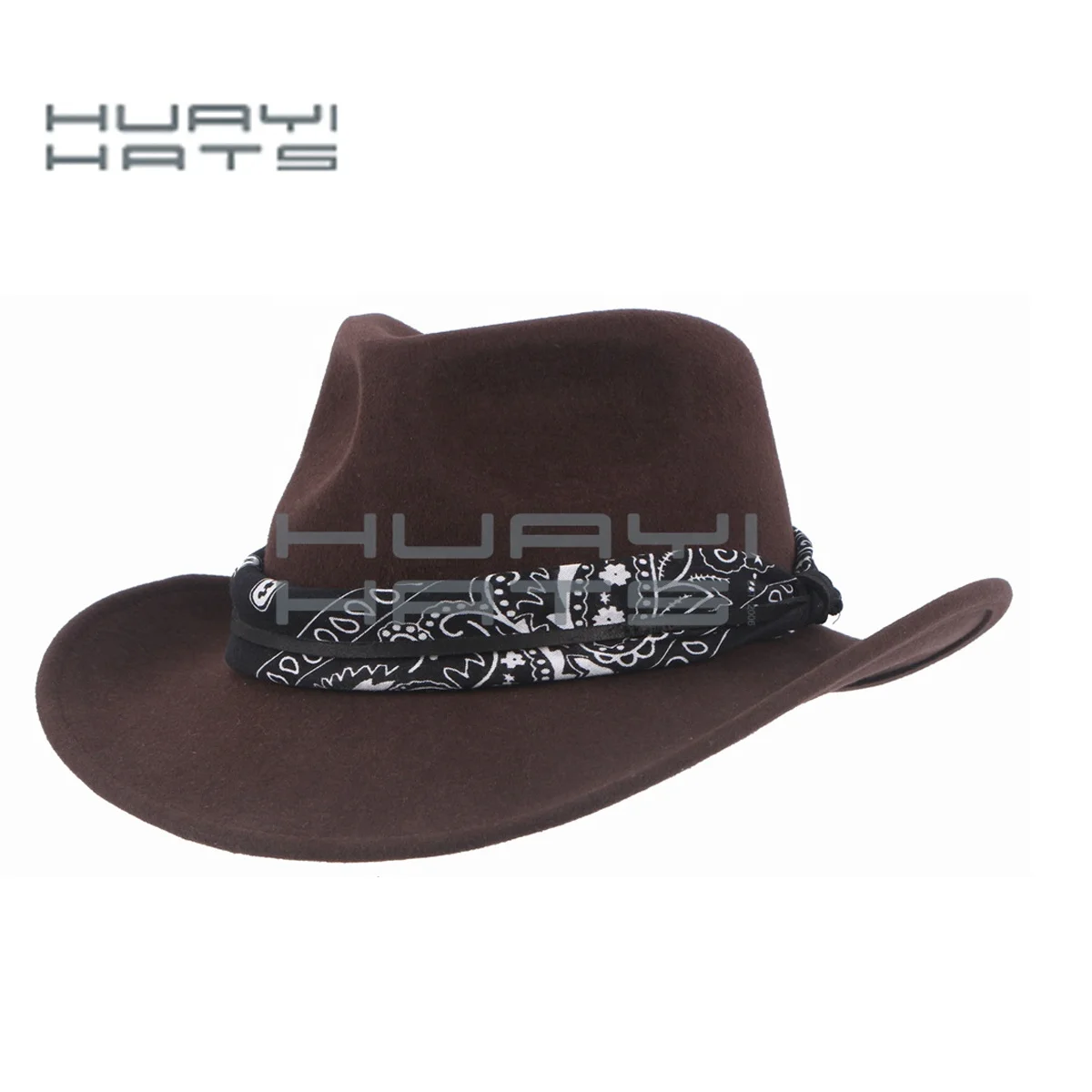 HUAYI HATS wool felt western hats cowboy western hat for men Outback