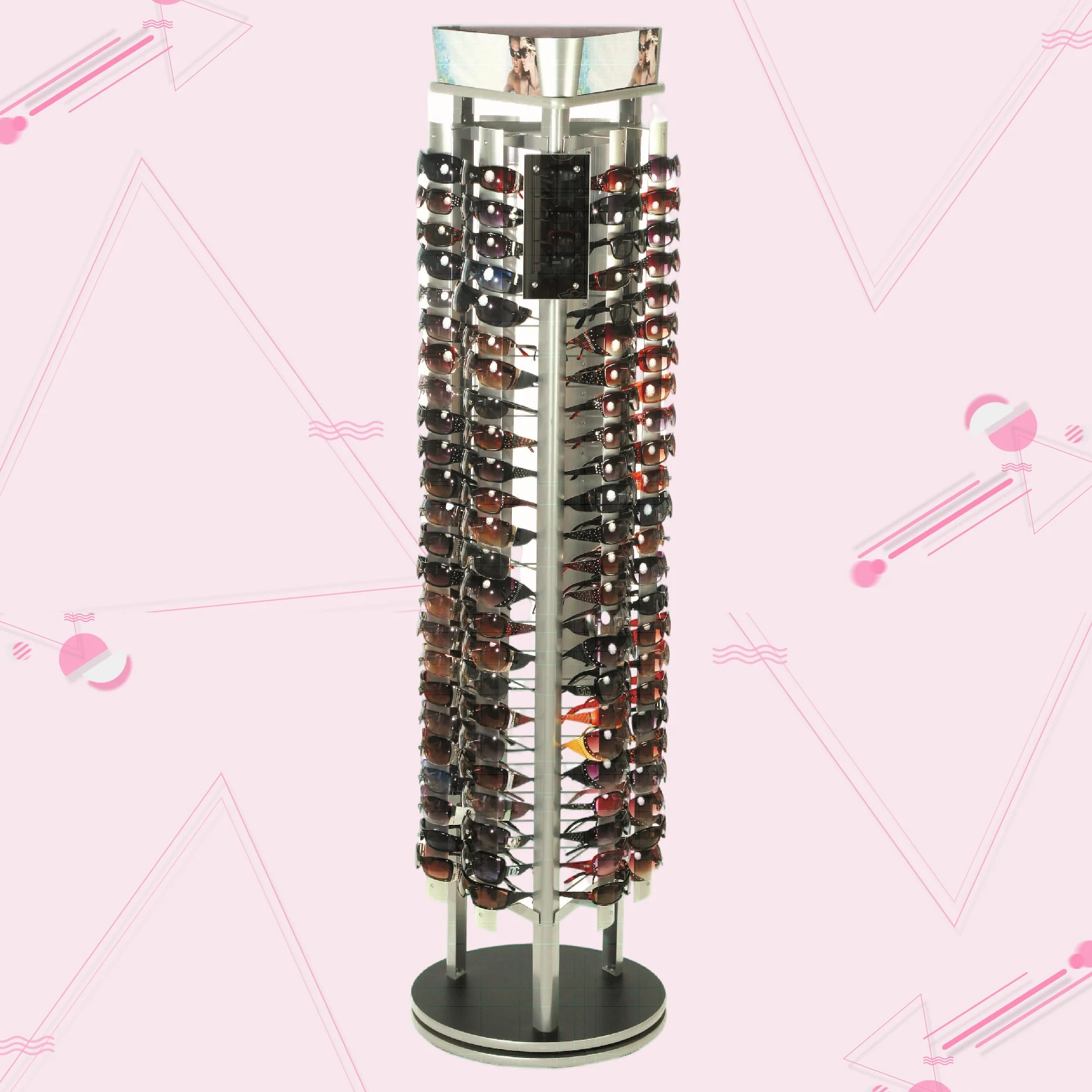 Custom Display Stand Floor Stand eyeglass eyewear Metal Rotating sunglasses display stand rack for glasses store retail