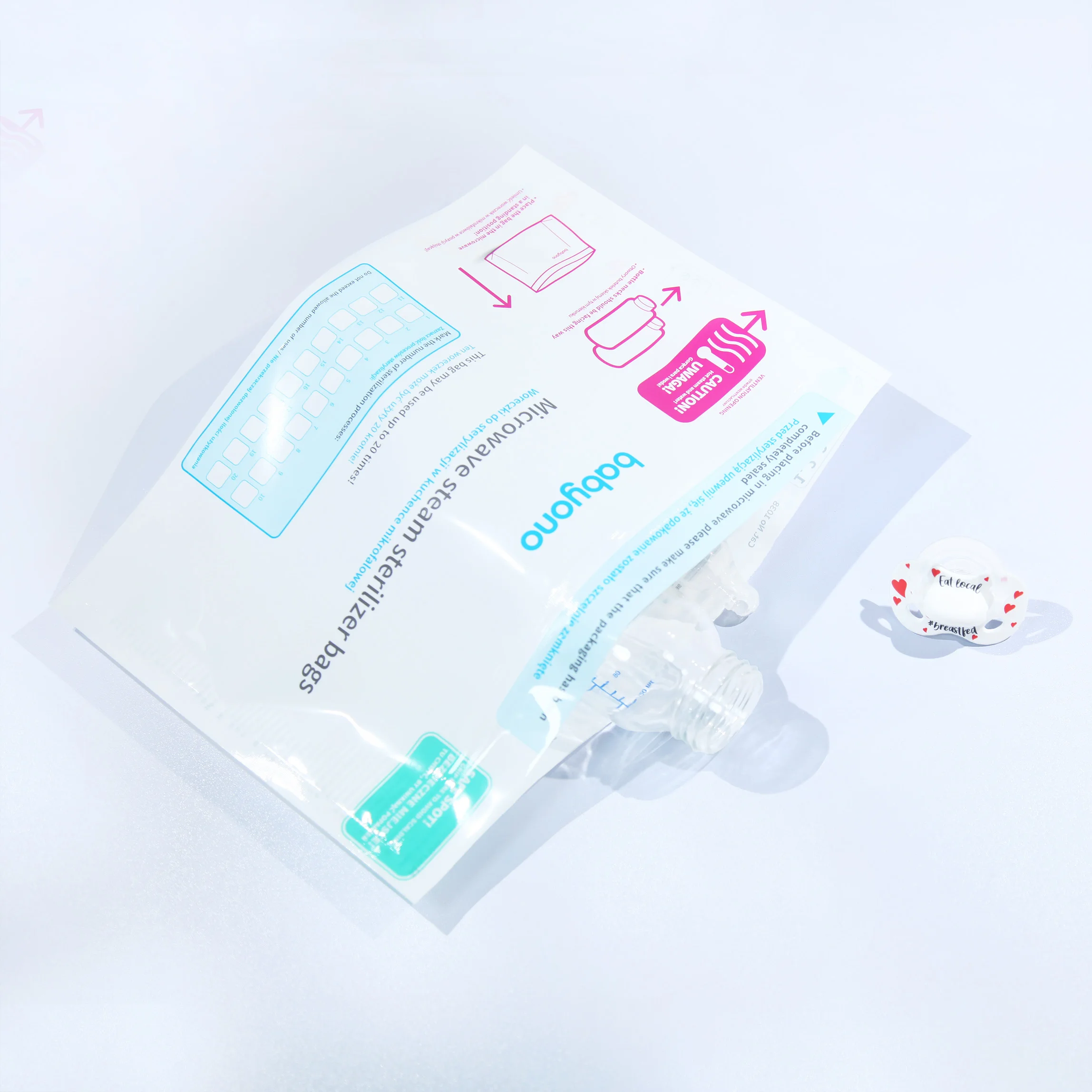 Reusable Microwave Sterilizer Bag for feeding parts on the trip