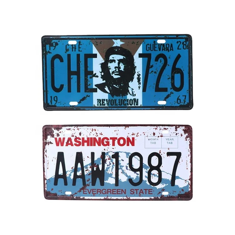 Custom cheap embossed blank sublimation reflective aluminum license plate