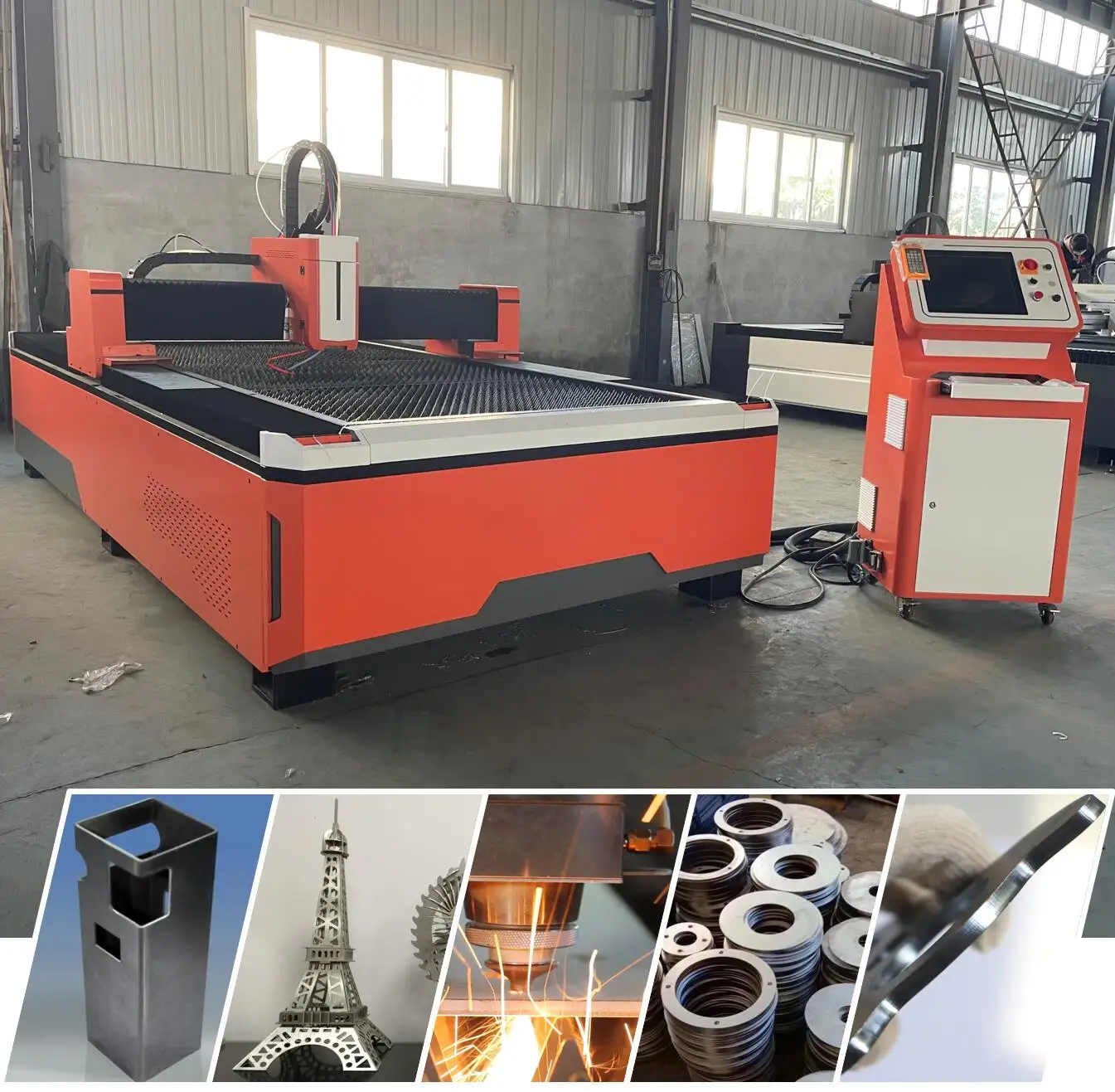 CNC Laser Manufacture 1000w 1500W 2000w 3000W Protected Metal fiber laser cutting machine