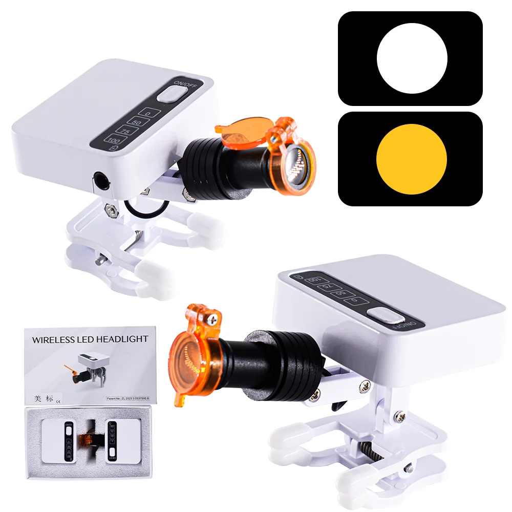 Dental Wireless Adjustable Light 5W Headlamp with 2 Batteries for Loupes Medical Magnifier Magnification Binocular Dentist Tools