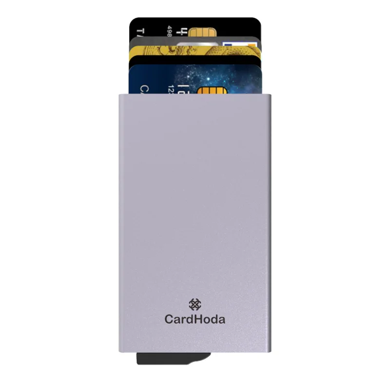 Credit Card Holder Business Thin Rfid Blocking Credit Protect Anti Theft Wallet Minimalist Aluminum Fashion H10001-BON Slim