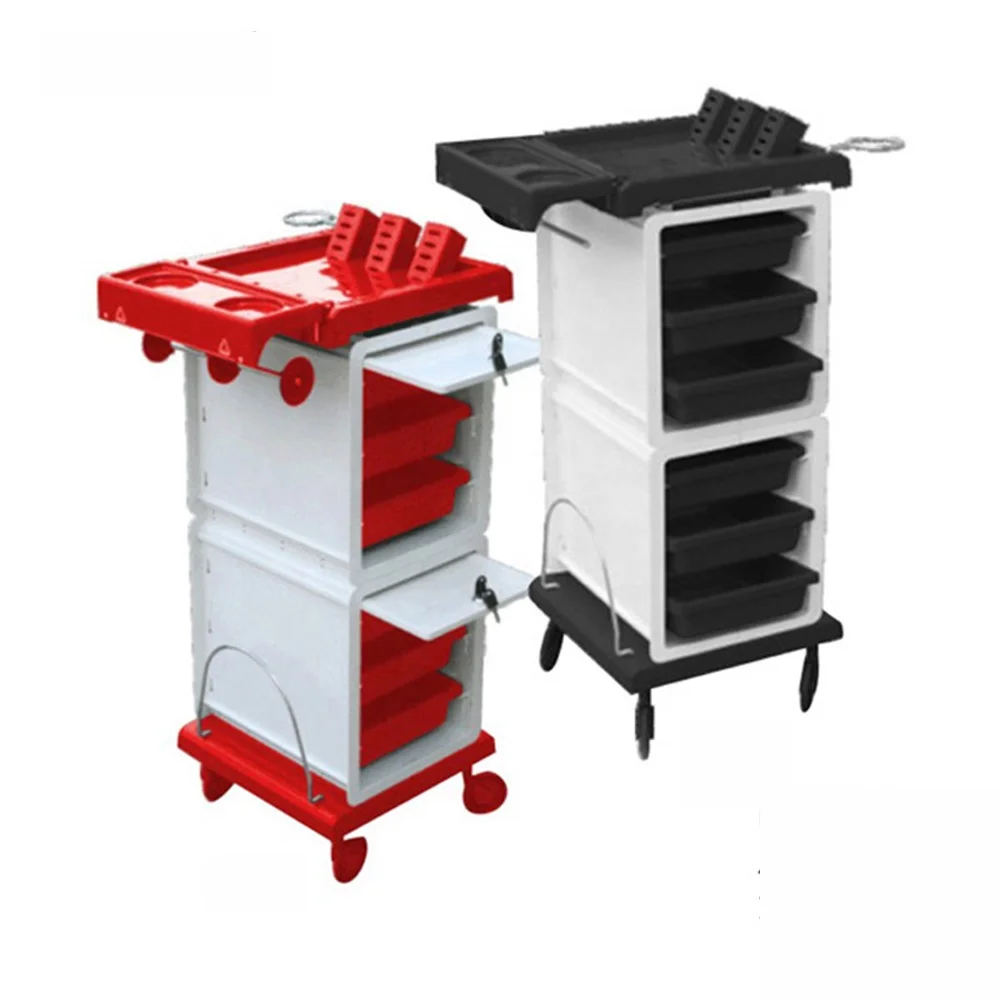 Hot Sale Multi function Plastic Lockable Hair Stylist Salon Working Car Beauty Salon Trolley