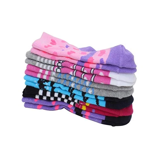 cotton tube socks for young girls kids anti slip  cute cartoon crew socks custom design wholesale