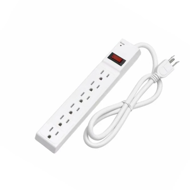 6 Outlet Surge Protector Power Strip With 90 Joules Surge Protection 3 Foot Long Extension Cord (1600112865836)