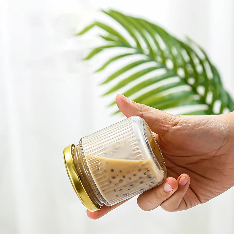 8 oz 16oz clear round food grade storage jam sauce canned pickle glass jar kitchen food containers