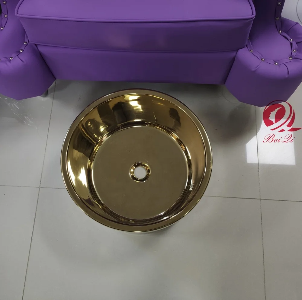2019 New arrival wholesale sink bowl gold pedicure bowl used nail shop pedicure foot tub
