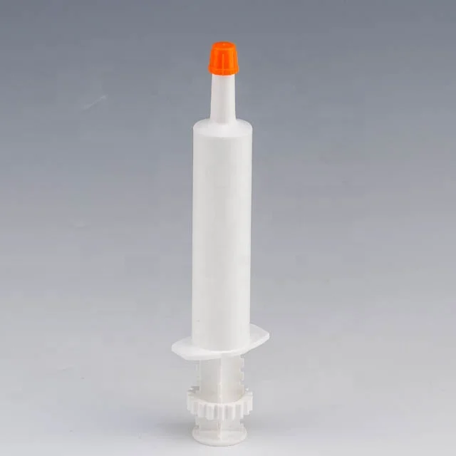 Factory Price 30CC Plastic Injector White Color 30ML Oral Paste Animal Medical Syringe for Packaging Horse/ Sheep Wormer Paste