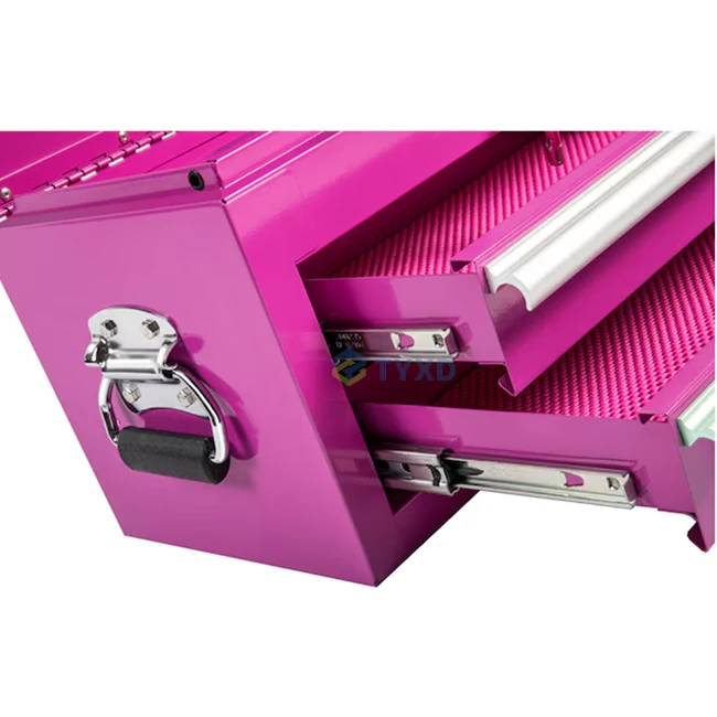 Steel Pink Pet Grooming Tack Tool Box Dog Grooming Case Metal Toolbox