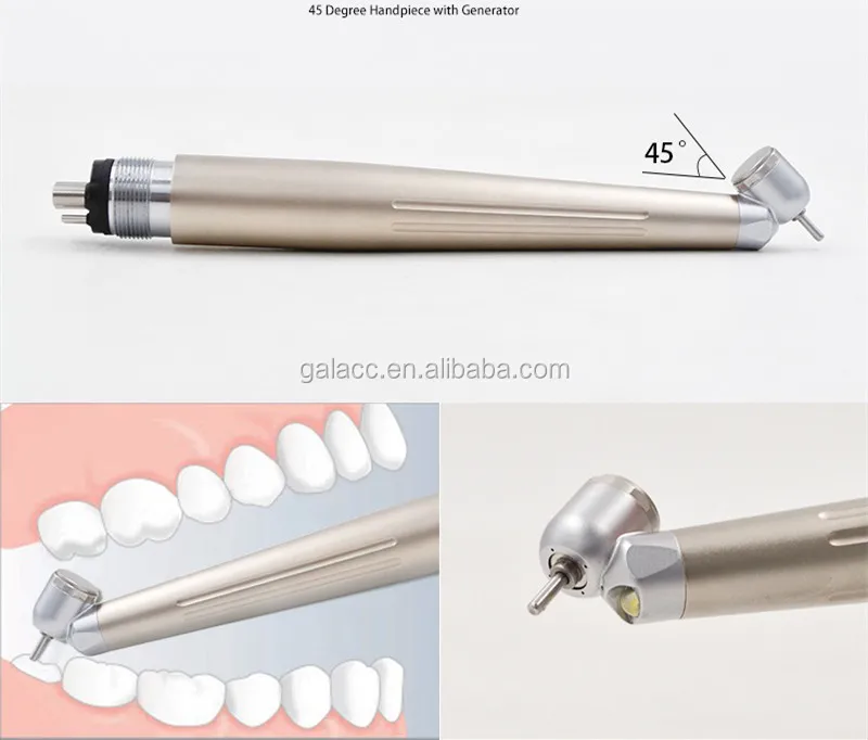 Dental Equipment Electric Turbine Dentist Airotor Portable High Speed Surgical Handpiece 45 Degrees Minihead 2 Or 4 Hole