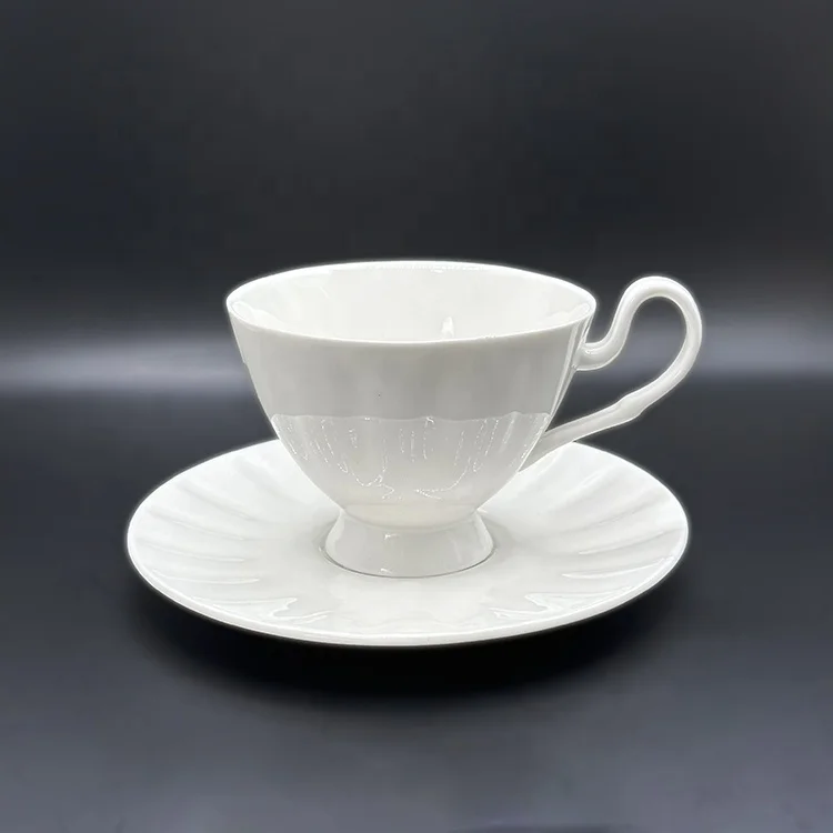 Porcelain espresso cup set design Arabic 6Pcs 90Ml espresso Ceramic Reusable Coffee Cups with Saucers Set