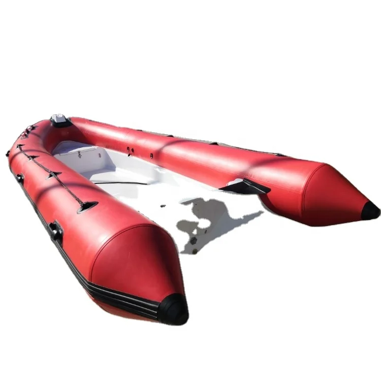 CE 5.2m Red New made in China fiberglass inflatable boat with plywood seats