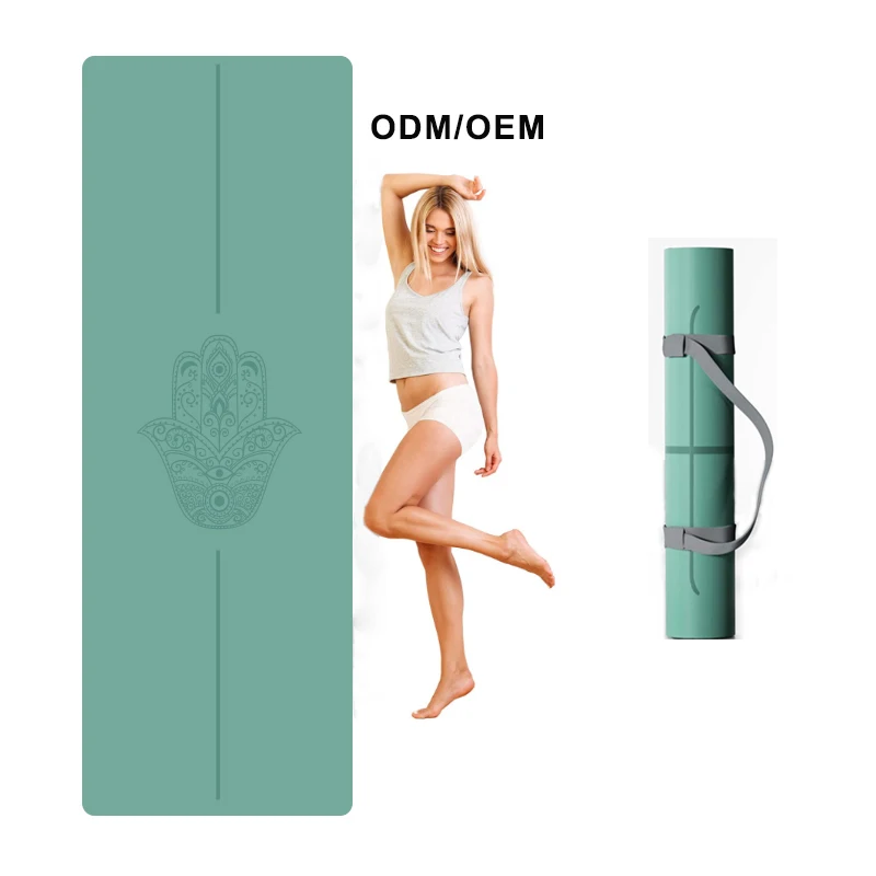 Private label branded luxury patterned black yoga mat strap pu 7 chakra suppliers black gold pu yoga mat