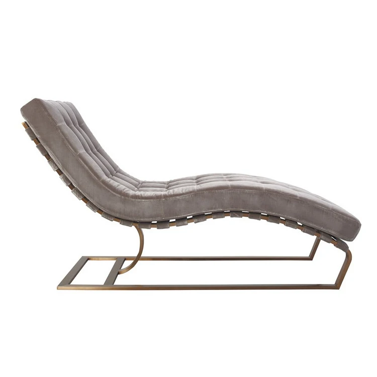 Роскошный бархатный стул для гостиной OEM с золотой металлической