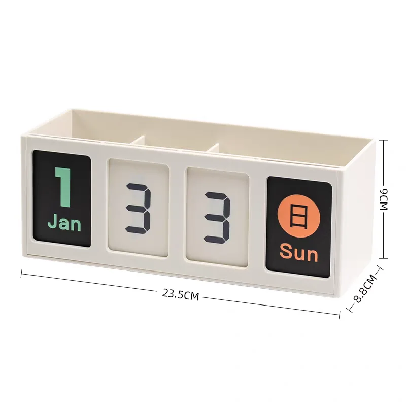 Hot new style recycling desk calendar Creative multifunction simple school office desktop pen container decoration
