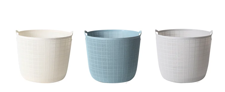 Woven plastic storage basket, 3-color  white  grey  blue woven storage box