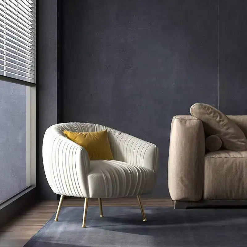 white single sofa occasional armchair lounge accent chair comfortable modern design low soft single seat sofa lounge chair