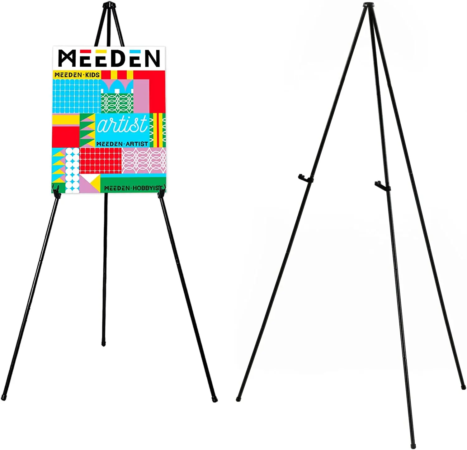 63' Tall Steel Folding Tripod Display Adjustable Instant Easel Display Stand with Bag for Signs Presentations Posters Art