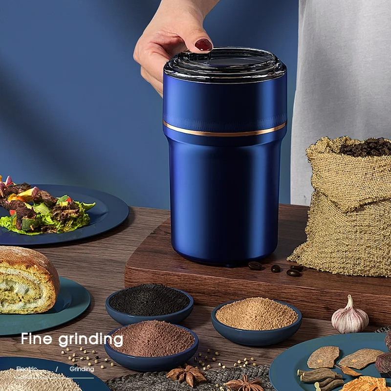 Electric Coffee Grinder for Beans Spices and More Food Grind Automatic Burr Mill with Stainless Steel Blades