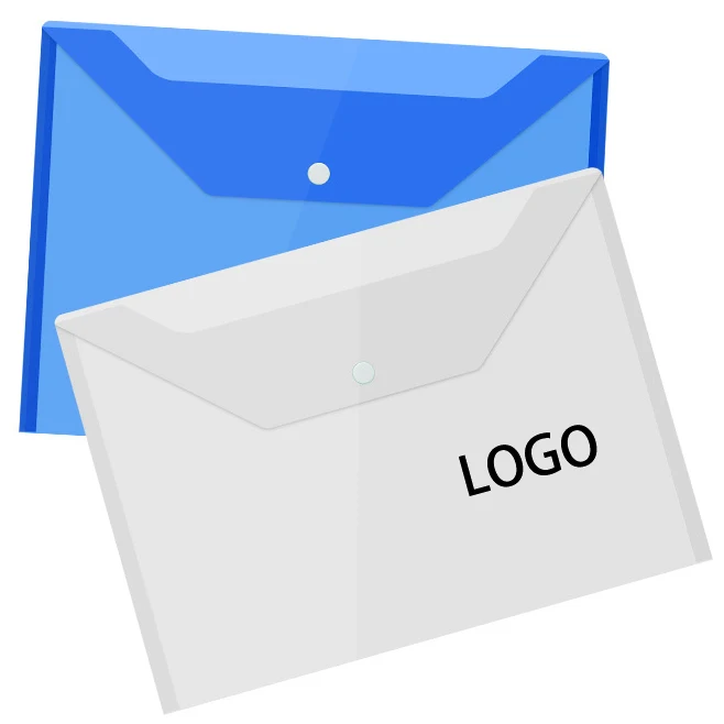 Hot selling creative personalized pockets plastic clear plastic A4 file folder with slide bar