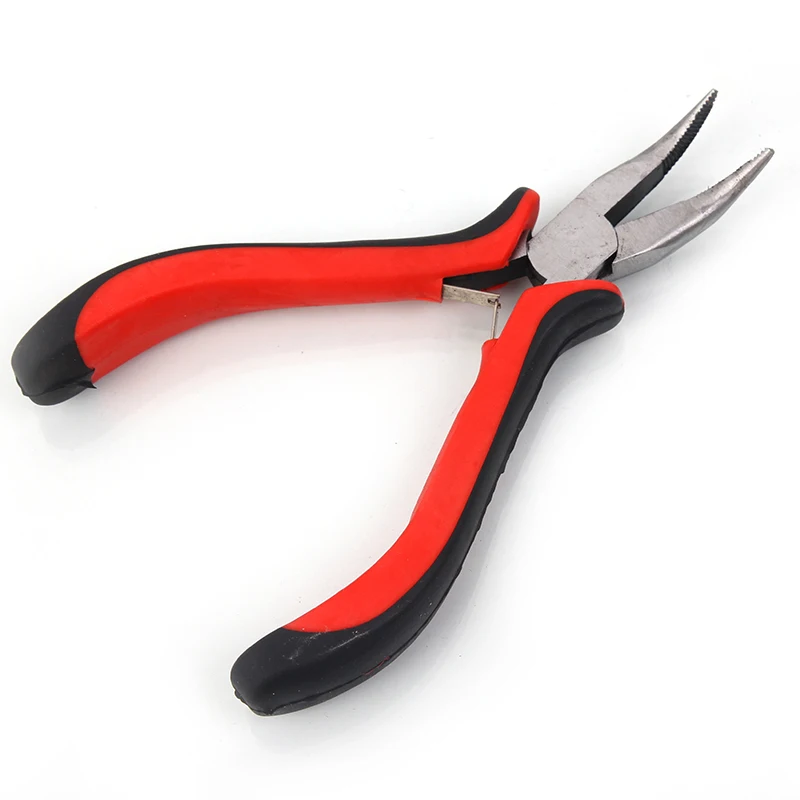 
13cm Spinner Bait DIY Wire Loop Making Hair Styling Fishing Looping Handle Pliers Tool I Tip Human Hair Extension Tools 