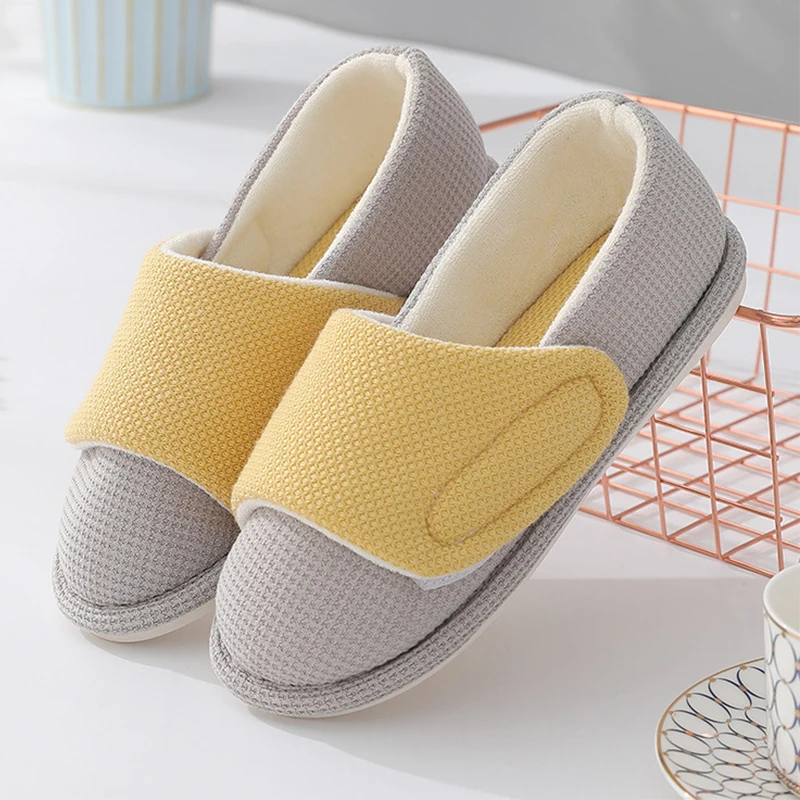 Wholesale Extra Wide Adjustable Shoes Home Memory Foam Slippers For Swollen Flat Feet Diabetic Edema