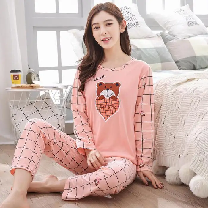 Baju Tidur недорогие Дизайнерские летние пижамы из молочного шелка с принтом женские Женский пижамный
