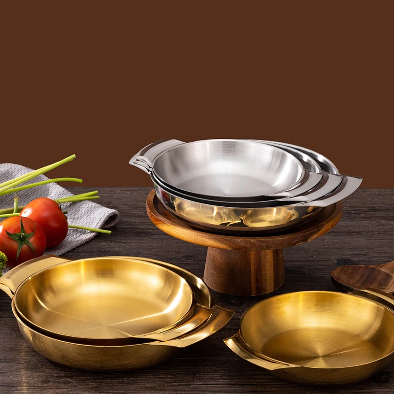 LIHONG Kitchen Paella Cookware Steel Nonstic Pan Set Spanish Seafood Frying Pot With Diameter 16cm/18cm/20cm