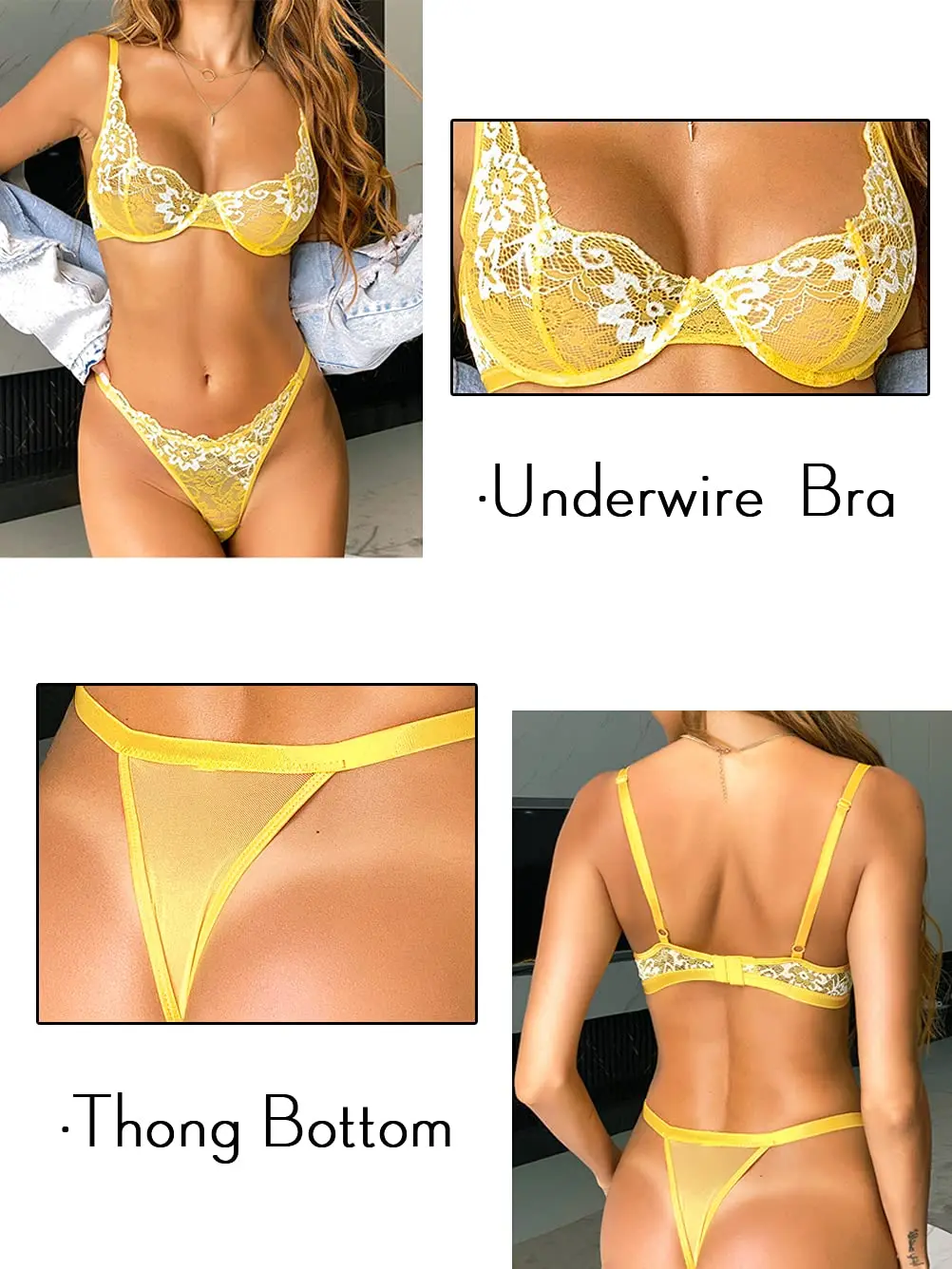 Factory Price Floral Embroidery Romantic Transparent Panties and Bra Mature Women Sex Sheer Lingerie Lace Bra Set for Women