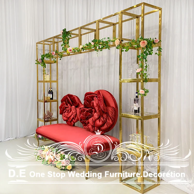 Golden Acrylic Mirror Wedding Arches back drops for events